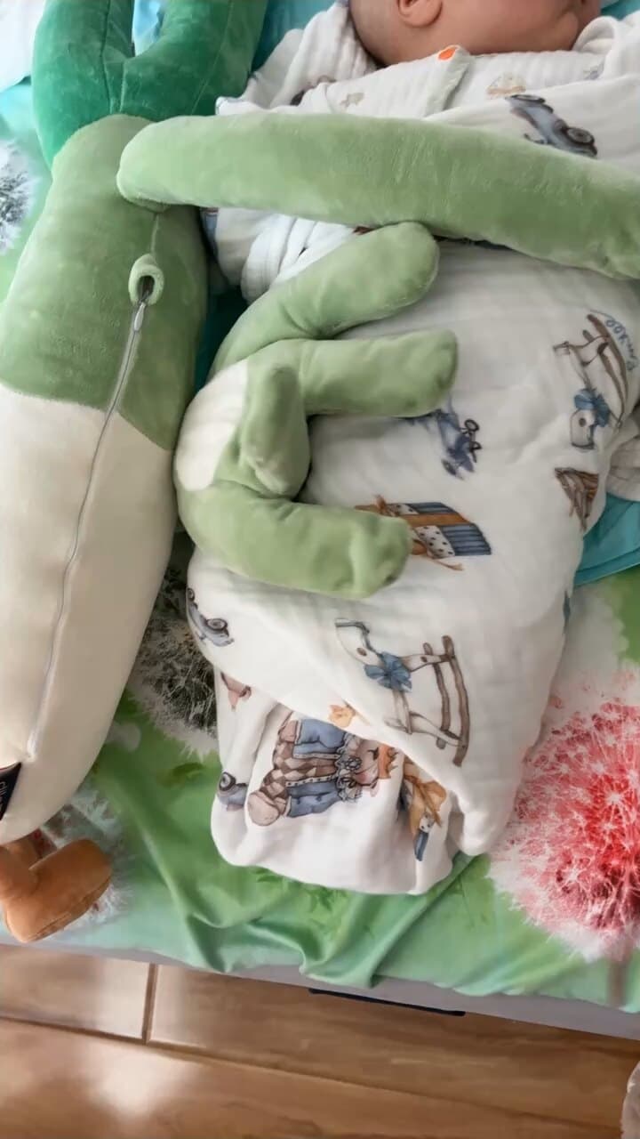 Parent photo: baby held by the Dile Sleep Companion